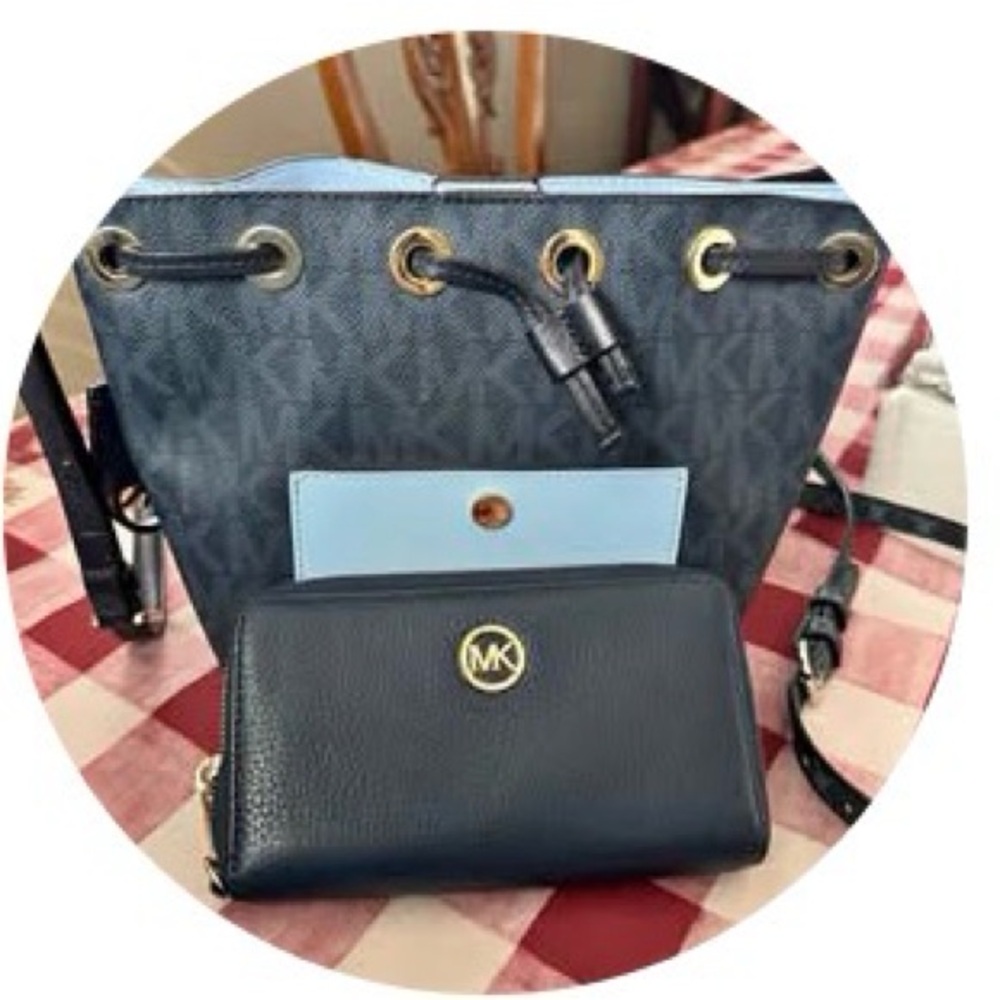 Michael Kors light Blue and Navy blue Women's Bag Set